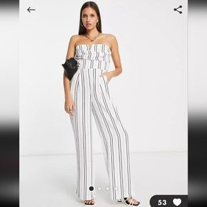 River Island strapless jumpsuit Ecru
